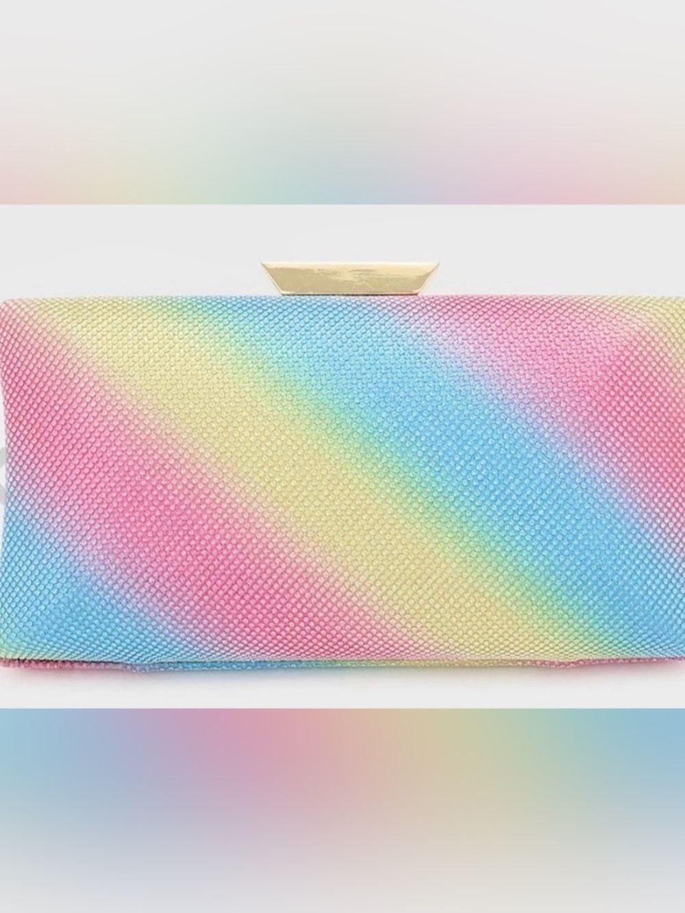 Pretty Glow Moment Ombre Satin Clutch Multi & Pink